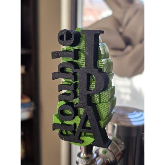 Double IPA on Hops Tap Handle, 3D Printed, Home Bar Accessory - Picture 6 of 7
